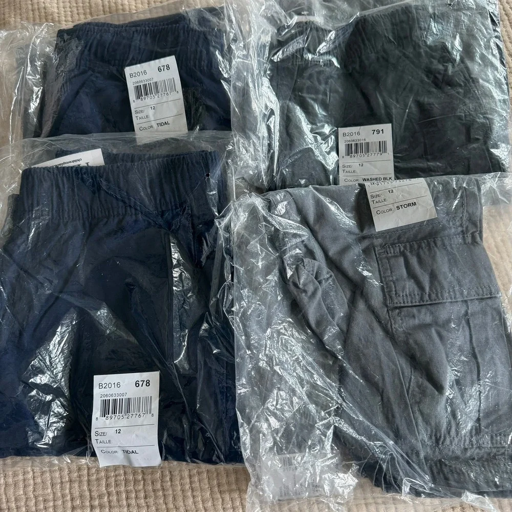 The Children's Place Cargo Shorts Kids Sz 12 Ripstop B2016 NEW 4PC Bundle Lot